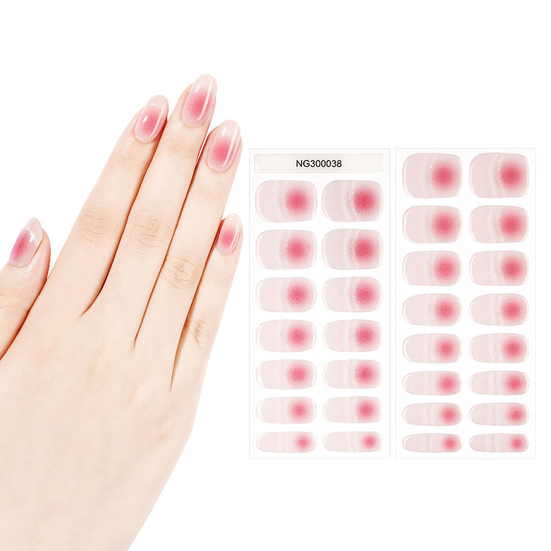 2025 Uv Gel Nail Beauty Product Wholesale New UV Gel Nail Stickers Semi Cured Gel Fake Press on Nails