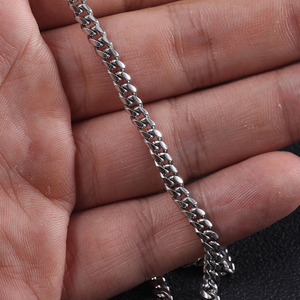 Esclusivo gioielli quotidiani da uomo collana a catena a maglia cubana in acciaio inossidabile lucidato a specchio <span class=keywords><strong>con</strong></span> larghezza 5mm <span class=keywords><strong>con</strong></span> parole personalizzate - Product Image 3