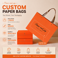 Sac en papier artisanal de luxe ambre orange personnalisé pour bijoux, avec poignée en ruban, sans minimum de commande, sacs en carton texturé de spécialité