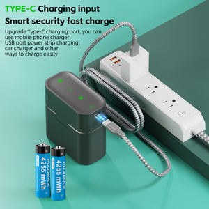 PUJIMAX 4個8個4255mWh充電式USB-C 4スロット急速充電器AA Li-lionバッテリー1.5V 4255mAhスクーターLi-ionバッテリー8個 - Product Image 4