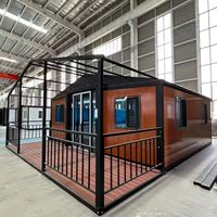 Maison conteneur extensible, solution de logement mobile, conteneur pliable à toit plat de 20 pieds avec structure en acier chinois