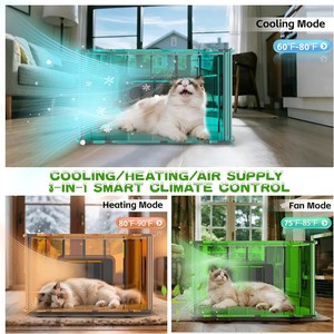 Casa para Gatos con Aire Acondicionado, Venta al Por Mayor de Fábrica, Refugio para Mascotas de 4 Estaciones con Modos de Calefacción y Refrigeración para Gatos y Perros Pequeños - Product Image 3