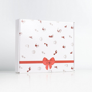 Baby Hand Foot <b>Print</b> Photo <b>Frame</b> Rectangular Embossing Printing Tabletop Display For First Birthday Full Moon Celebration - Product Image 2