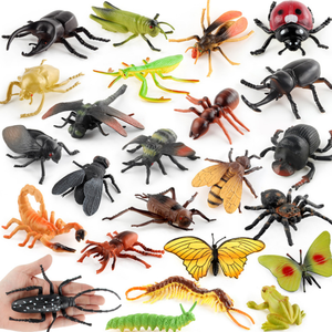 Figurine di animali giocattoli plastica ape farfalla formica ragno millepiedi libellula coccinella per terrario artigianato bambino educazione precoce - Product Image 1
