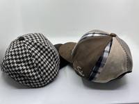 Casquette de baseball unisexe personnalisée en daim, coton et patchwork colorblock à carreaux avec broderie de lettres