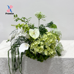 Arreglo Floral Realista de Hortensias y Anthurium Verde Musgo Natural, en Seda, para Decoración de Bodas, Banquetes y Regreso a Clases - Product Image 1