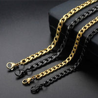 Collar de cadena de eslabones cubanos de Hip Hop para hombre, acero inoxidable chapado en oro, sin decoloración, joyería de declaración duradera