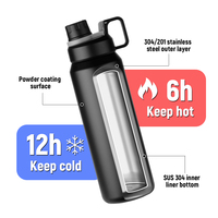 Bouteilles d'eau isothermes YATAI 900 ml, gourde de voyage, tasse à café, double paroi en acier inoxydable 304, gobelet à thé avec couvercle anti-fuite