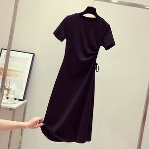 Nuovi Arrivi Moda Estiva <span class=keywords><strong>Abbigliamento</strong></span> Casual per Adulti Tinta Unita con Coulisse <span class=keywords><strong>Abbigliamento</strong></span> Femminile all'Ingrosso Eleganti Abiti T-Shirt da <span class=keywords><strong>Donna</strong></span> - Product Image 2