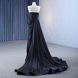 Robes de soirée modernes simples noires sans manches avec perles Jancember RSM222126 - Product Image 6