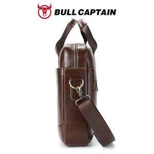 Sac pour ordinateur portable BULLCAPTAIN 15 pouces en cuir de vache véritable, style classique rétro, pour le travail et les affaires, logo personnalisé, haute qualité, portable, OEM, ODM - Product Image 6