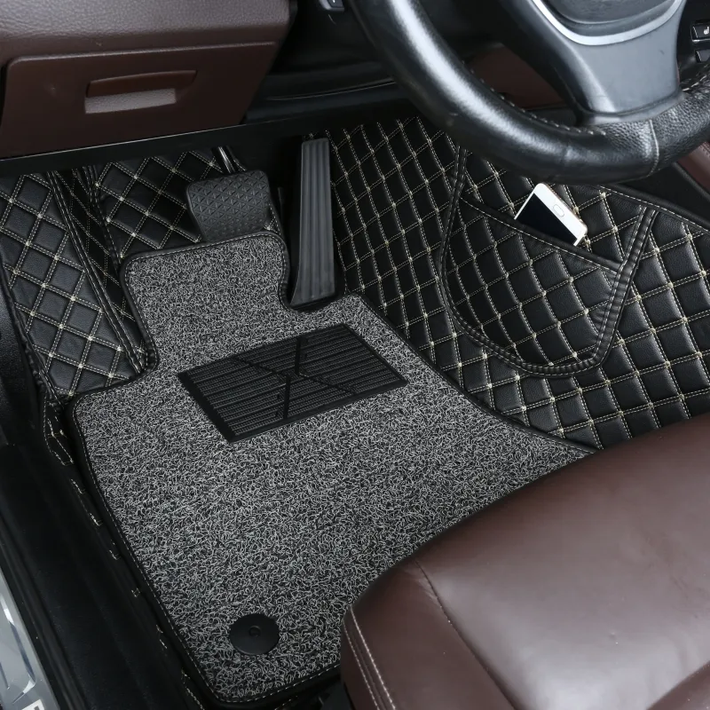 Allwetter-Antichritz 7D 5D wasserdichter Autoteppich Fußmatten 4-teilig Luxus-Leder-Anteppichmatten