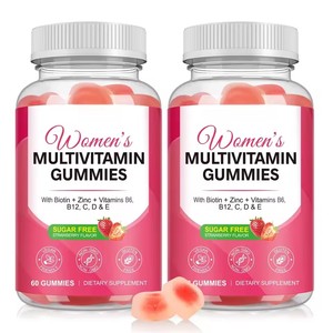 Gommes multivitaminées pour femmes, sans sucre, végétaliennes, multivitamines quotidiennes, compléments alimentaires pour femmes adultes, immunité - Product Image 1