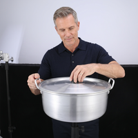 Lot de 7 casseroles classiques professionnelles en aluminium pour cuisson, soupes, vapeur et ragoûts – Légères et durables