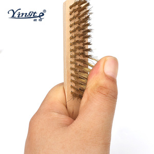 Yinste Copper Wire Shoe <b>Brush</b> Long Handle <b>Suede</b> Care Cleaning Tool - Product Image 4