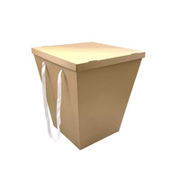 Delivery Move Kraft Paper Packing Boxes Handled Paper Square Paper Box Sleek Box