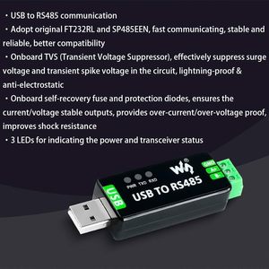 <span class=keywords><strong>ตัว</strong></span><span class=keywords><strong>แปลง</strong></span> <span class=keywords><strong>USB</strong></span> <span class=keywords><strong>เป็น</strong></span> RS485 ยี่ห้อ AIsmartgoo อะแดปเตอร์อุตสาหกรรม รุ่นดั้งเดิม FT232RL และ SP485EEN การสื่อสารรวดเร็ว พร้อมระบบป้องกันใน<span class=keywords><strong>ตัว</strong></span> - Product Image 4