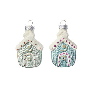 Ornements de maison en verre mignon arbre de Noël festif ornements suspendus <span class=keywords><strong>petit</strong></span> ours bonhommes de neige pendentif décoration de vacances - Product Image 5