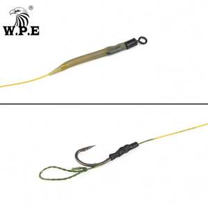 Rig de pêche à la carpe 4 # /6 #   Hameçon de pêche renforcé à barbelures, pour boilies, avec ligne tressée enduite de 20 cm, résistance 45 LB - Product Image 4
