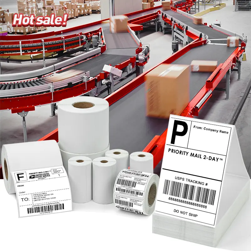 customized direct thermal label roll and thermal transfer label sticker for printer