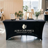 Housse de table graphique personnalisée, impression numérique CMYK par sublimation thermique, nappe pour salon professionnel