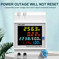 Medidor de Energía 6 en 1 con Monitoreo en Tiempo Real, Factor de Potencia Eléctrica, Voltaje, Corriente, Potencia Activa, Frecuencia, Monofásico