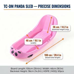 <span class=keywords><strong>Luge</strong></span> pour enfants Panda avec dossier haut et frein latéral, corde de remorquage, en HDPE épais et robuste, capacité 120 kg, <span class=keywords><strong>2</strong></span> <span class=keywords><strong>places</strong></span>, pour neige, sable, herbe, jouet d'hiver - Product Image 3