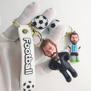 High Quality Football Star <b>Cartoon</b> Doll Keychain 3D PVC Soccer <b>Cartoon</b> Doll Keychain Customization - Product Image 4