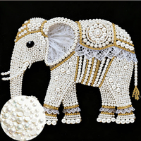Kit de peinture artistique 3D DIY fait main avec perles et diamants, œuvre d'art éléphant en perles de luxe, peinture décorative pour la décoration intérieure