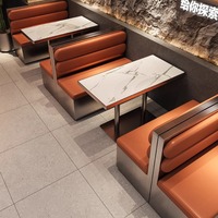 Ensemble de table et de chaises de salle à manger en acier inoxydable de style industriel HUALIN pour restaurant, hôtel, café, canapé, siège combiné