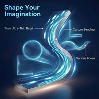 Pantalla LED Publicitaria Personalizada en Forma de L/Ola/Anillo, Pantalla LED Flexible para Interiores, Letrero LED Digital RGB de Una o Dos Caras