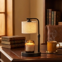 Lampe à bougie chauffe-parfum vintage en fer, style européen et américain, minimaliste, luxueuse, haut de gamme, avec variateur d'intensité et minuterie, lampe de table