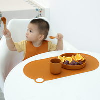 Napperon en silicone antidérapant sans BPA, facile à nettoyer, imprimé, avec motif de dessin animé personnalisé, vente en gros de napperons en silicone pour enfants