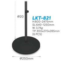 Nouveauté LKT-821 Pied de microphone professionnel Base entièrement métallique Stable Trépied pour microphone Réglable en hauteur Support de microphone