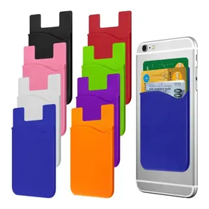 Fabricant de porte-cartes de téléphone cellulaire en silicone avec logo personnalisé Porte-cartes de crédit pour téléphone mobile