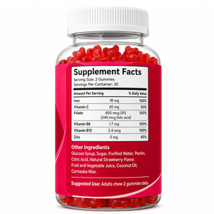 Gomitas de Hierro y Vitaminas, Suplemento Dietético, Apoya la Salud Sanguínea, Gomitas Multivitamínicas Veganas para Adultos, Sin Gluten, Bajas en Grasas, Naturales - Product Image 6