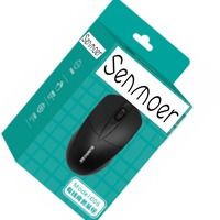 Souris d'ordinateur USB filaire en vrac 3 boutons Souris filaire pour ordinateur portable Souris d'ordinateur de bureau pour PC Fournitures de bureau Maison Noir