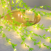 Rideau lumineux LED Icicle Ivy Willow Leaf Vine String PVC Christmas Party Event Decor for Garden Holiday Wedding Club Hotel Show