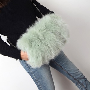 Bolso bandolera de piel suave de lujo para mujer, bolso de hombro con cremallera, bolso de piel de zorro en contraste de Color, bolso de mujer - Product Image 2