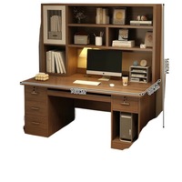 Bureau d'ordinateur moderne en bois personnalisable avec meuble de rangement, table d'écriture avec tiroirs verrouillables et étagère pour la maison et les étudiants