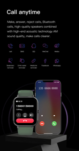 VZL54 1,83 pulgadas nueva tendencia plata smartwatch IP67 relojes inteligentes rectangular ritmo cardíaco hombres BT llamando deporte reloj inteligente - Product Image 5