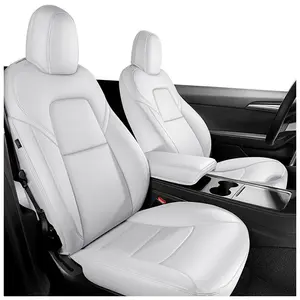 Capas de assento para Tesla Modelo 3 Interior Capa de assento Modelo 3 Couro Nappa Vermelho Acessórios para assento de carro conjunto completo
