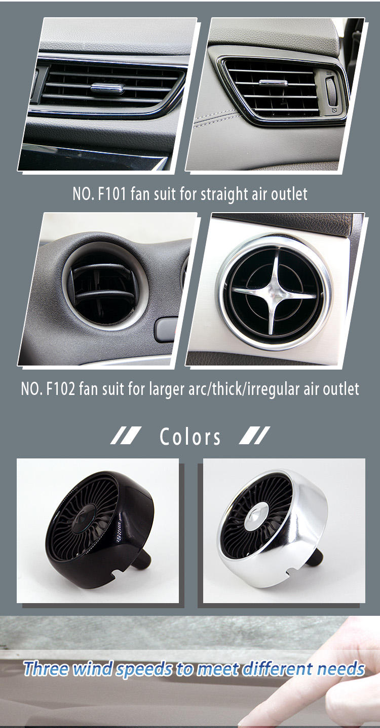 F101 Mini Auto Parts Car Air Vent Car Fan Air Cooled Car Portable Car