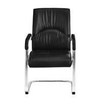 Chaise de bureau de direction moderne en cuir PU, réglable en hauteur, avec base en acier inoxydable, élégante et simple, pour ordinateur, Morning Fair