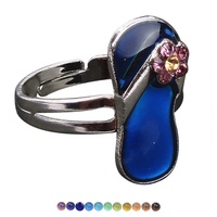 Guantang 2022 Bague en époxy Sirène/Patte d'ours/Chaussons, Taille ajustable, Bague d'humeur, Bague à capteur de température pour enfant