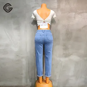 Заводские Заказные узкие джинсы с высокой посадкой для девочек, джинсовые брюки для женщин