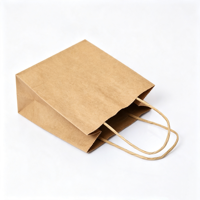 Sacs en papier kraft personnalisés avec poignées pour l'emballage alimentaire, les pâtisseries, les gâteaux à emporter, sacs cadeaux écologiques pour le café, le lait et le thé