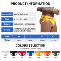 Calzoncillos Deportivos Anchos para Hombre, 95% Algodón, 5% Elastano, Clásicos, Transpirables, Tejidos, Sin Costuras, con Bolsa de Soporte, Ropa Interior, Jockstrap
