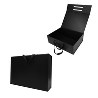 Boîtes Cadeaux d'Emballage en Papier Kraft Noir Mat Magnétiques Pliables avec Revêtement UV, Gaufrage et Matériaux Recyclés pour Vêtements
