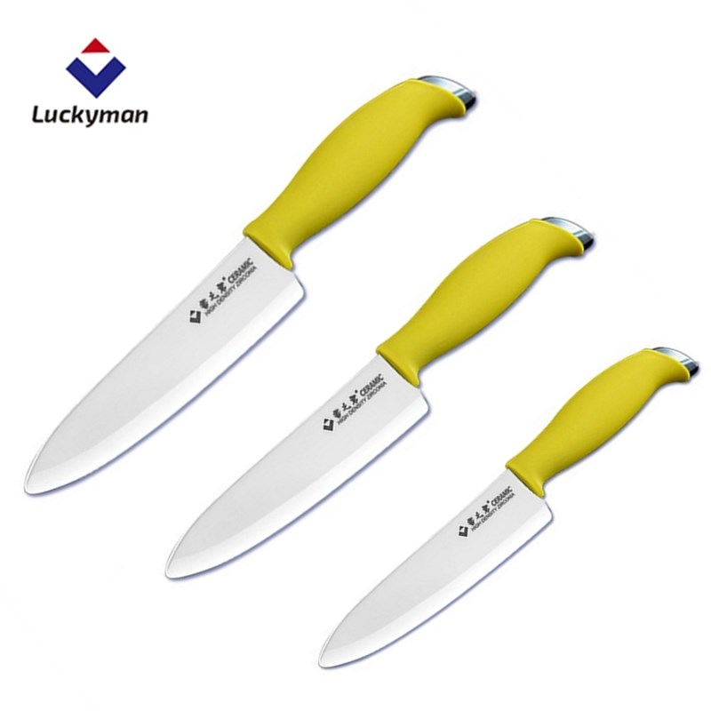 Luckyman-cuchillo de Chef de cerámica de alta calidad, juego profesional de 6 ", 7" y 8"